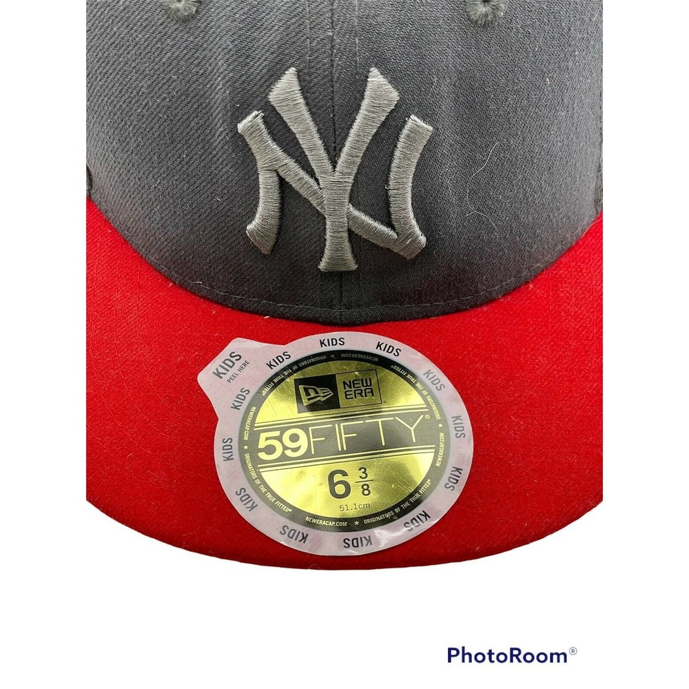 YOUTH NEW ERA New York Yankees Hat MLB Baseball Fitted 6 3/8 Cap Gray 59Fifty